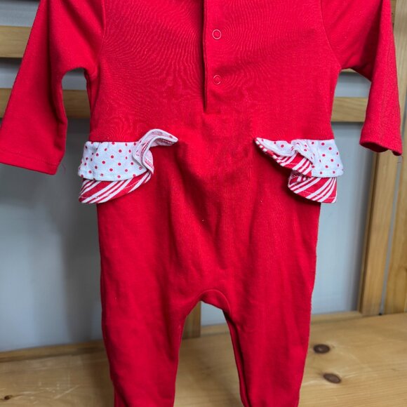 Baby Essentials Santa Claus Christmas Romper – Red – Size 6M - Picture 3 of 7